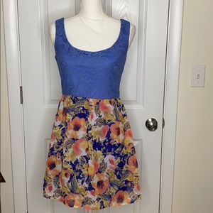 Light Blue & Flower Dress